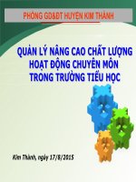 TẬP HUẤN QUẢN LÝ CHỈ ĐẠO CHUYÊN MÔN TRONG CÁC TRƯỜNG TIỂU HỌC