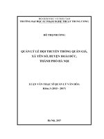Quản lý lễ hội truyền thống Quán Giá, xã Yên Sở, huyện Hoài Đức, Thành phố Hà Nội (Luận văn thạc sĩ)