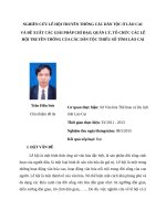 CHUYÊN ĐỀ GIẢI PHÁP CHỈ ĐẠO, QUẢN LÝ, TỔ CHỨC CÁC LỄ HỘI TRUYỀN THỐNG CỦA CÁC DÂN TỘC THIỂU SỐ