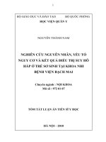 Nghiên cứu nguyên nhân, yếu tố nguy cơ và kết quả điều trị suy hô hấp ở trẻ sơ sinh tại khoa nhi-bệnh viện Bạch Mai (TT)