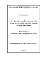 Dạy học môn Hòa âm cho sinh viên hệ Đại học Sư phạm Âm nhạc, Trường Đại học Đồng Tháp (Luận văn thạc sĩ)