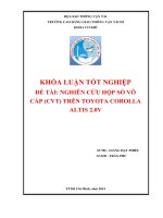 Nghiên cứu hộp số vô cấp (cvt) trên toyota corolla altis 2 0v