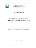 Phát triển du lịch trên địa bàn huyện hòa vang, thành phố đà nẵng 