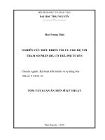 Nghiên cứu điều khiển tối ưu cho hệ với tham số phân bố, có trễ, phi tuyến (tt)
