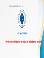 Công nghệ lên men thu nhận sinh khối nấm men bánh mì