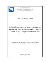 Giải pháp marketing dịch vụ logistics tại thị trường quảng ngãi của công ty cổ phần đại lí vận tải SAFI đà nẵng 