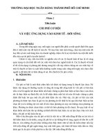 Tiểu luận chi phí cơ hội và ứng dụng vào đời sống kinh tế