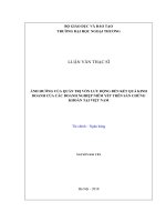 Ảnh hưởng của quản trị vốn lưu động đến kết quả kinh doanh của các doanh nghiệp niêm yết trên sàn chứng khoán tại Việt Nam (Luận văn thạc sĩ)