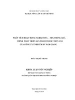 PHÂN TÍCH HOẠT ĐỘNG MARKETING – MIX TRONG QUÁ TRÌNH PHÁT TRIỂN SẢN PHẨM THUỐC THỦY SẢN CỦA CÔNG TY TNHH TM DV NAM GIANG