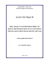 Thực trạng và giải pháp phát triển các dịch vụ phi tín dụng quốc tế của Ngân hàng Thương mại Cổ phần Ngoại thương Việt Nam (Luận văn thạc sĩ)