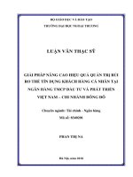Giải pháp nâng cao hiệu quả quản trị rủi ro thẻ tín dụng KHCN tại Ngân hàng TMCP Đầu tư và Pháp triển Việt Nam – Chi nhánh Đông Đô (Luận văn thạc sĩ)