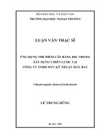 Ứng dụng thẻ điểm cân bằng BSC trong xây dựng chiến lược tại công ty TNHH MTV Kỹ Thuật Máy Bay (Luận văn thạc sĩ)