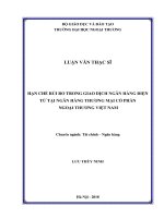 Hạn chế rủi ro trong giao dịch ngân hàng điện tử tại Ngân hàng thương mại cổ phần Ngoại thương Việt Nam (Luận văn thạc sĩ)