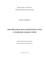 Hoàn thiện công tác quản trị nguồn nhân lực tại công ty cổ phần dịch vụ hàng hóa Nội Bài (Luận văn thạc sĩ)