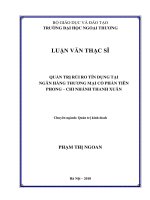 Quản trị rủi ro tín dụng tại Ngân hàng TMCP Tiên Phong Chi nhánh Thanh Xuân (Luận văn thạc sĩ)