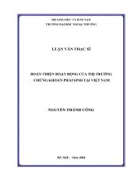 Hoàn thiện hoạt động của thị trường chứng khoán phái sinh tại Việt Nam (Luận văn thạc sĩ)
