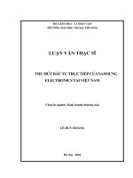 Thu hút đầu tư trực tiếp của Samsung Electronics tại Việt Nam (Luận văn thạc sĩ)