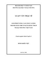Giải pháp nâng cao chất lượng thanh toán thẻ tại Ngân hàng TMCP Ngoại thương Việt Nam (Luận văn thạc sĩ)