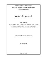 Giải pháp phát triển hoạt động Bảo hiểm sức khỏe tại Tổng công ty Bảo hiểm Bảo Việt (Luận văn thạc sĩ)
