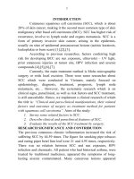 tóm tắt luận án  tiếng anh nghiên cứu một số đặc điểm lâm sàng, cận lâm sàng, yếu tố liên quan và kết quả điều trị ung thư da tế bào vảy bằng phẫu thuậ 