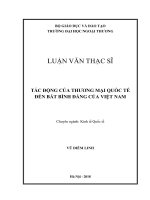 Tác động của thương mại quốc tế đến bất bình đẳng của Việt Nam (Luận văn thạc sĩ)