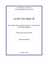Hoàn thiện chiến lược kinh doanh của Tổng công ty viễn thông Mobifone (Luận văn thạc sĩ)
