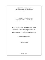Xuất khẩu hàng thủ công mỹ nghệ của Việt Nam sang thị trường EU: thực trạng và giải pháp đẩy mạnh (Luận văn thạc sĩ)
