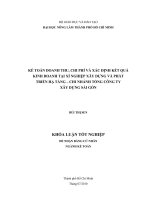 KẾ TOÁN DOANH THU, CHI PHÍ VÀ XÁC ĐỊNH KẾT QUẢ KINH DOANH TẠI XÍ NGHIỆP XÂY DỰNG VÀ PHÁT TRIỂN HẠ TẦNG – CHI NHÁNH TỔNG CÔNG TY XÂY DỰNG SÀI GÒN