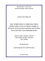 Một số biện pháp cải thiện hoạt động phòng chống gian lận trong nghiệp vụ tín dụng tại Ngân hàng TMCP Hàng hải Việt Nam (Maritime Bank) (Luận văn thạc sĩ)