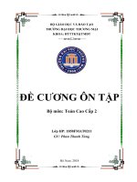 ĐỀ CƯƠNG ÔN TẬP TOÁN CAO CẤP 2