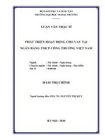 Phát triển hoạt động cho vay tại Ngân hàng TMCP Công Thương Việt Nam (Luận văn thạc sĩ)