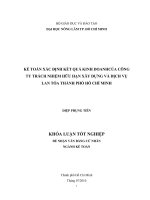 KẾ TOÁN XÁC ĐỊNH KẾT QUẢ KINH DOANHCỦA CÔNG TY TRÁCH NHIỆM HỮU HẠN XÂY DỰNG VÀ DỊCH VỤ LAN TỎA THÀNH PHỐ HỒ CHÍ MINH