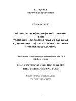 Tổ chức hoạt động nhận thức cho học sinh trong dạy học chương “mắt và các dụng cụ quang học” vật lý 11 cơ bản theo hình thức blended learning