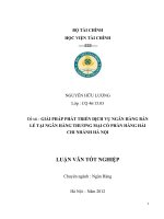 Luận văn tốt nghiệp : Thực trạng và giải pháp kế toán nghiệp vụ cho vay tại ngân hàng Nông nghiệp và Phát triển nông thôn chi nhánh huyện Quảng Xương – Thanh Hóa