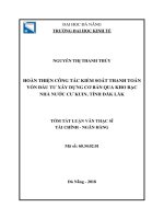tóm tắt hoàn thiện công tác kiểm soát thanh toán vốn đầu tư xây dựng cơ bản qua kho bạc nhà nước cư kuin, tỉnh đắk lắk