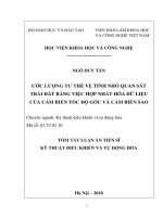 TÓM tắt LUẬN án TIẾNG VIỆT ước lượng tư thế vệ tinh nhỏ quan sát trái đất bằng việc hợp nhất hóa dữ liệu của cảm b 
