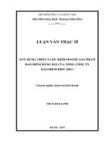 Xây dựng chiến lược kinh doanh sản phẩm bảo hiểm hàng hải của tổng công ty bảo hiểm BIDV (BIC) (Luận văn thạc sĩ)