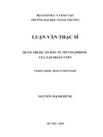 Quản trị dự án đầu tư Công nghệ thông tin MyVinaphone của Tập đoàn VNPT (Luận văn thạc sĩ)
