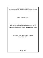 Xây dựng đời sống văn hóa cơ sở ở thành phố Hải Dương, tỉnh Hải Dương (Luận văn thạc sĩ)