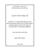 Nghiên cứu các biện pháp nhằm hạn chế hiện tượng phát sinh cước cao ngoài ý muốn cho khách hàng chuyển vùng quốc tế tại Tổng công ty viễn thông MobiFone (Luận văn thạc sĩ)