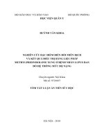 TÓM tắt đánh giá hiệu quả điệu trị bệnh nhân lupus ban đỏ hệ thống mức độ nặng bằng liệu pháp methylprednisolone xung