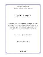 Giải pháp nâng cao trải nghiệm khách hàng tại Ngân hàng Thương mại cổ phần Hàng Hải Việt Nam (Maritime Bank) (Luận văn thạc sĩ)