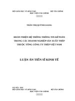 Hoàn thiện hệ thống thông tin kế toán trong các doanh nghiệp sản xuất thép thuộc Tổng công ty thép Việt Nam