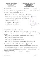 Đề khảo sát chất lượng Toán 12 năm 2018 – 2019 trường THPT Yên Mỹ – Hưng Yên lần 1