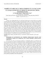 NGHIÊN CỨU HIỆU QUẢ Ủ PHÂN COMPOST TỪ CÂY ĐẬU XANH VÀ CỎ DẠI TẠI ĐỊA BÀN XÃ MINH TÂN, HUYỆN DẦU TIẾNG, TỈNH BÌNH DƯƠNG