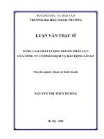 Nâng cao chất lượng nguồn nhân lực của Công ty Cổ phần Dịch vụ Bất động sản G5 (Luận văn thạc sĩ)