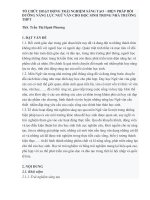 TỔ CHỨC HOẠT ĐỘNG TRẢI NGHIỆM SÁNG TẠO – BIỆN PHÁP BỒI DƯỠNG NĂNG LỰC NGỮ VĂN CHO HỌC SINH TRONG NHÀ TRƯỜNG THPT