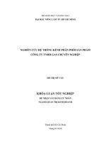 NGHIÊN CỨU HỆ THỐNG KÊNH PHÂN PHỐI SẢN PHẨM CÔNG TY TNHH GAS CHUYÊN NGHIỆP