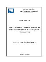 Sinh kế bền vững cho đồng bào dân tộc thiểu số trên địa bàn huyện ngọc hồi, tỉnh kon tum