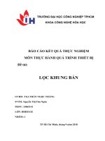 Báo cáo quá trình thiết bị Lọc khung bản